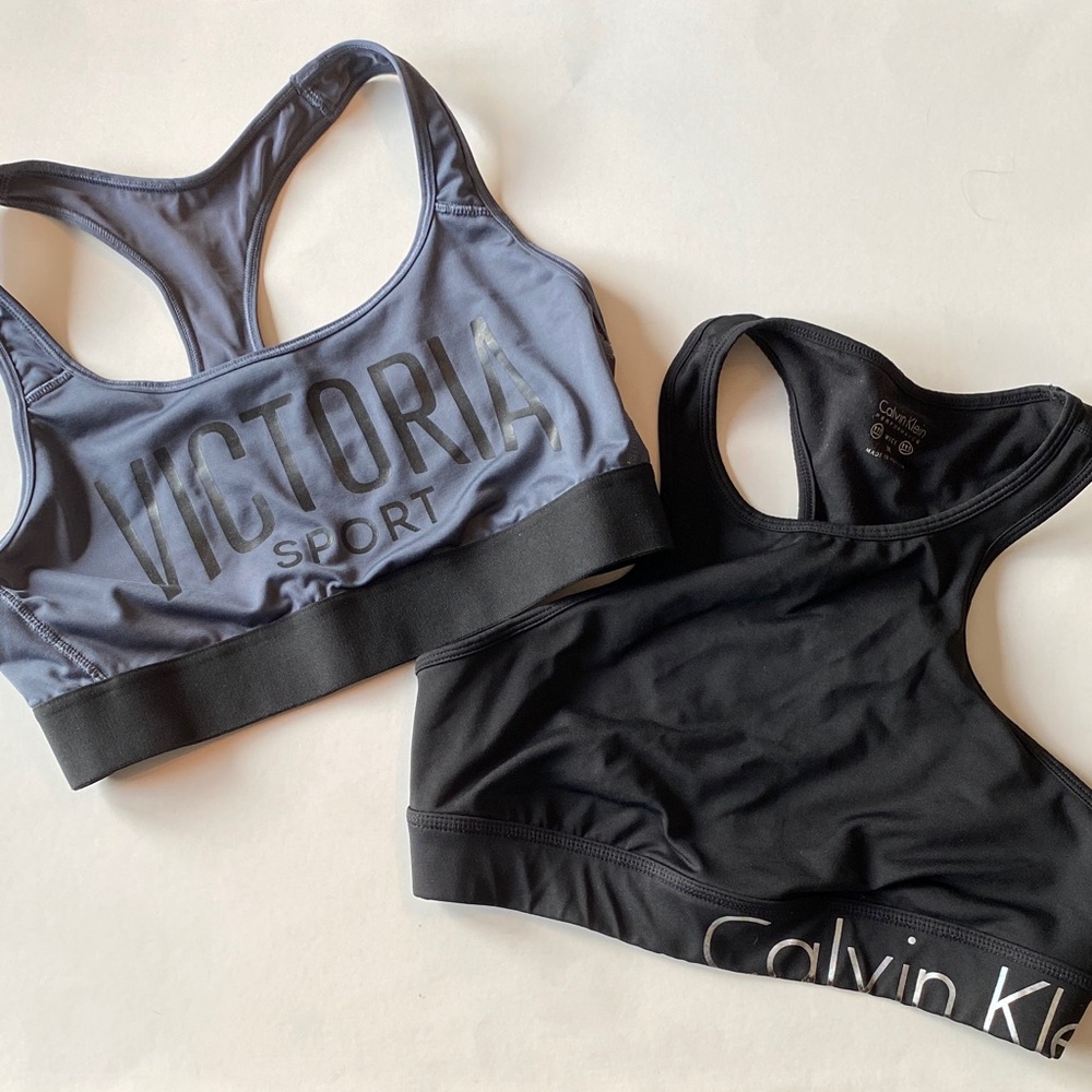 Victoria Sport and Calvin Klein Sports Bra Set - Black and Gray